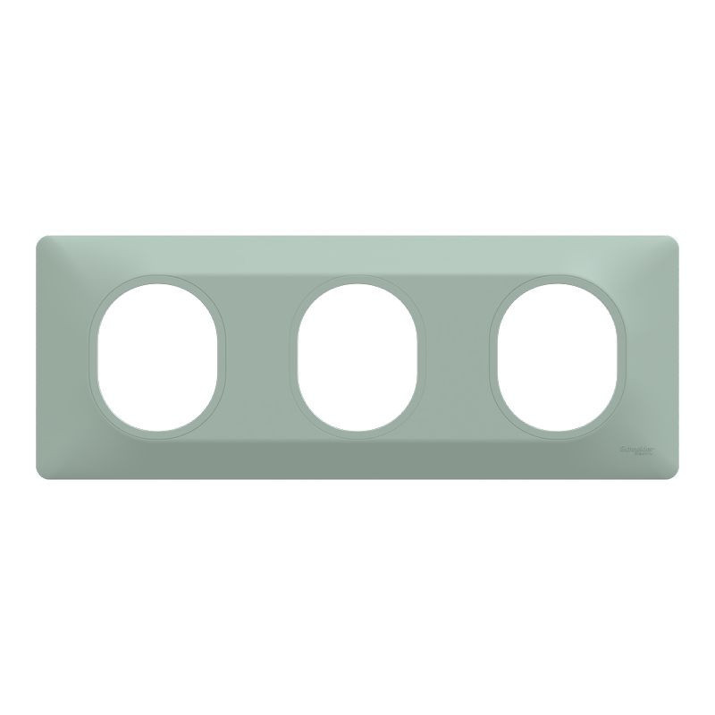 Plaque Triple Legrand Sagane Beluga Argent 85148 - 3 Postes Horizontal - Neuf