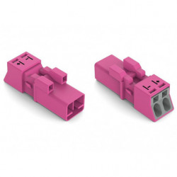 Connecteur 2 pôles, rose...