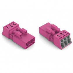 Connecteur 3 pôles, rose...