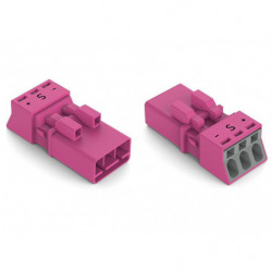 Connecteur 3 pôles, rose...