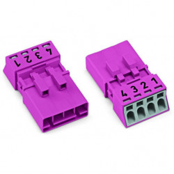 Connecteur 4 pôles, rose...