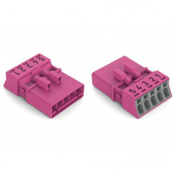 Connecteur 5 pôles, rose...