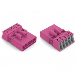 Connecteur 5 pôles, rose...