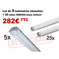 Pack 5 luminaires étanches...