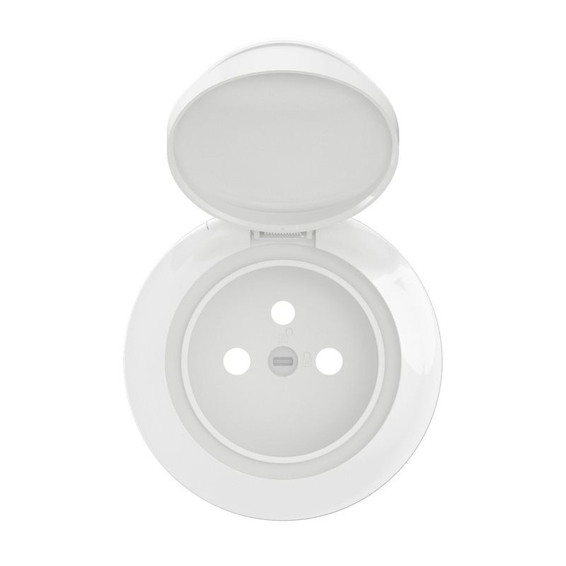 Enjoliveur 2 Pôles + T Avec Volet étanche Blanc – Pour Luminaire Arnould Club