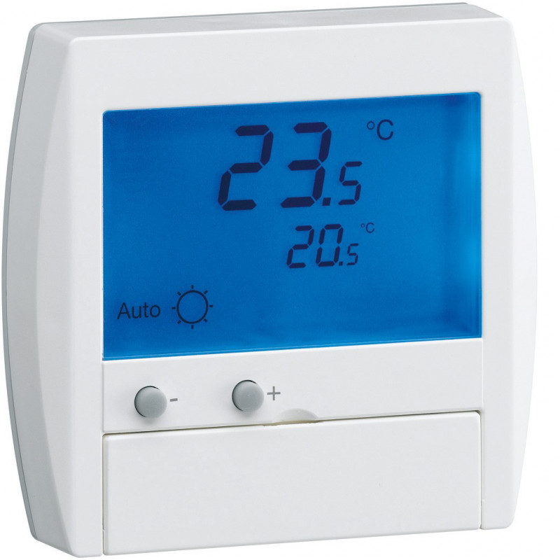 Thermostat ambiance digital semi-encastré chauf élec avec entrée fil pilote  230V (25120)