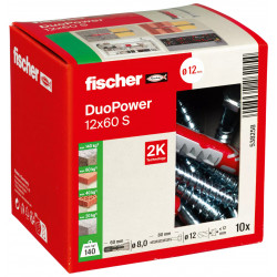 25 chevilles Duopower 12x60mm