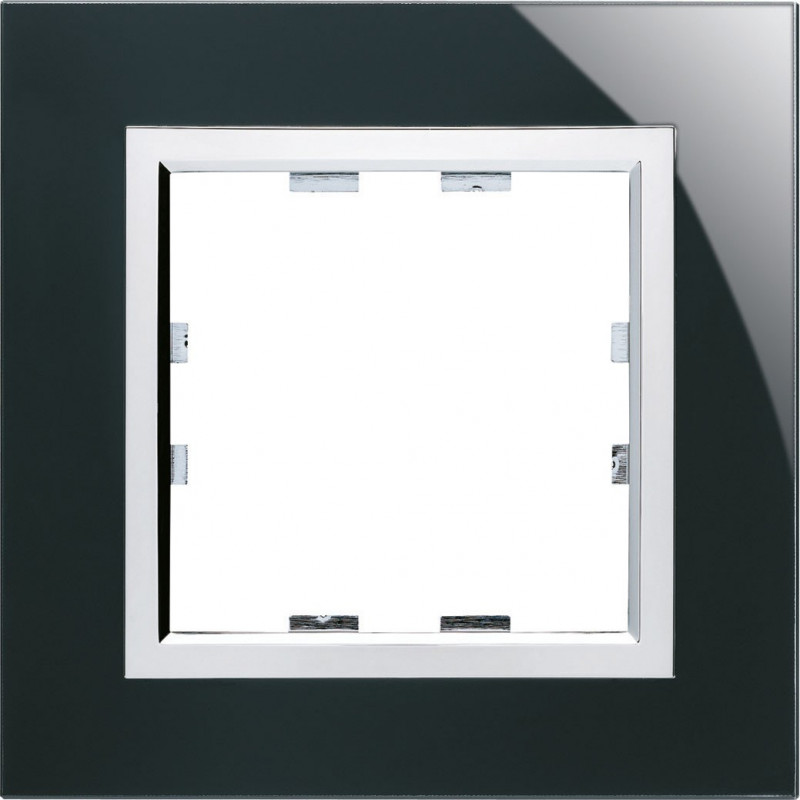 Plaque 2 postes prune de coton verticale entraxe 57 KALLYSTA
