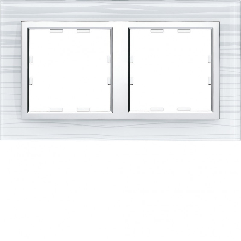 Plaque Simple Hager Kallysta Epure Verre Cristal Alba WK801 - Pour Installation électrique
