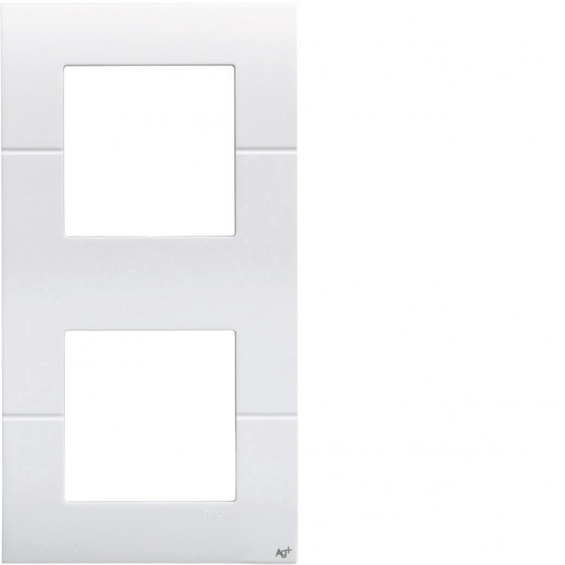 Plaque 3 Postes Hager WS409 - Blanc - Entraxe 71mm Pour Montage Vertical