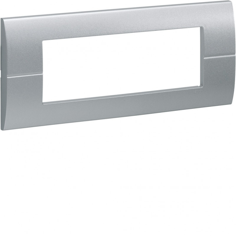 Plaque électrique Hager WS410T - 1 Plaque 4 Modules Systo, Pose Horizontale, Titane, Entraxe 57mm