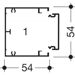 Goulotte appareillable queraz enclipsage direct h 54mm x p 54mm L200mm PVC  noire HAGER GBD5005009011