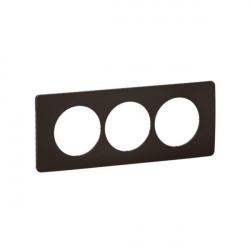Plaque 3 postes Noir Mat -...