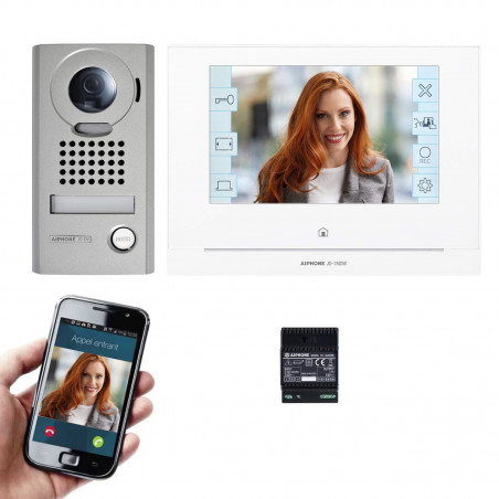 Kit vidéo platine saillie avec moniteur écran 7" avec module wifi intégré (130413)