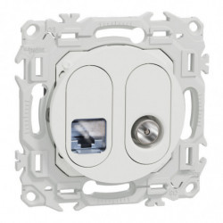Prise RJ45 Cat6 + prise TV...