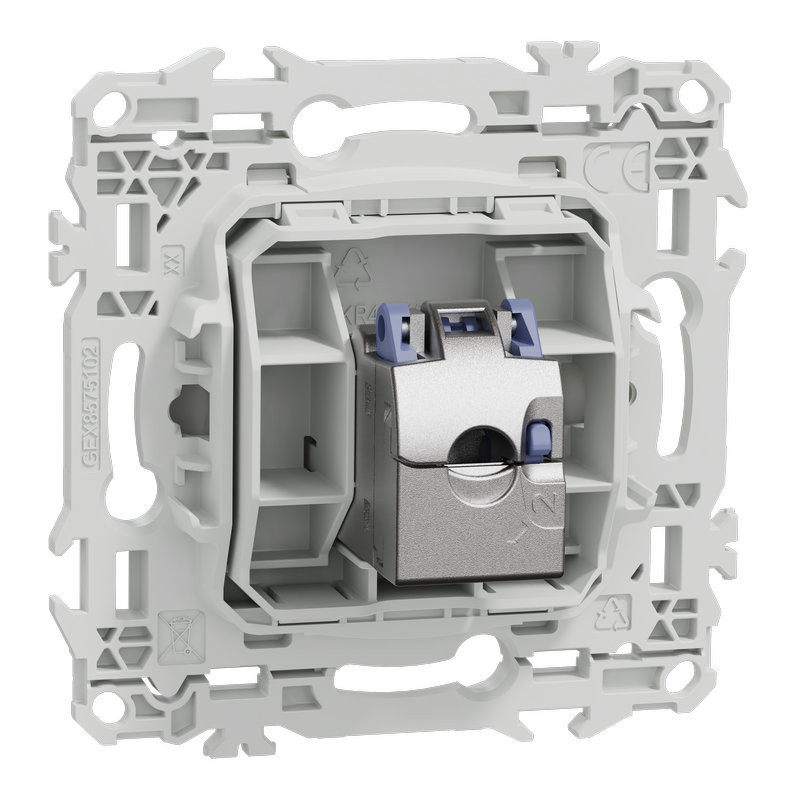 Prise Murale Double RJ45 CAT6A Blindée Schneider Electric - Blanc - 45x45 Mm - Neuf (SCHALB44357N)