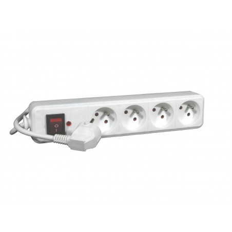 Bloc multiprises 2P+T 16A protection disjoncteur bipolaire