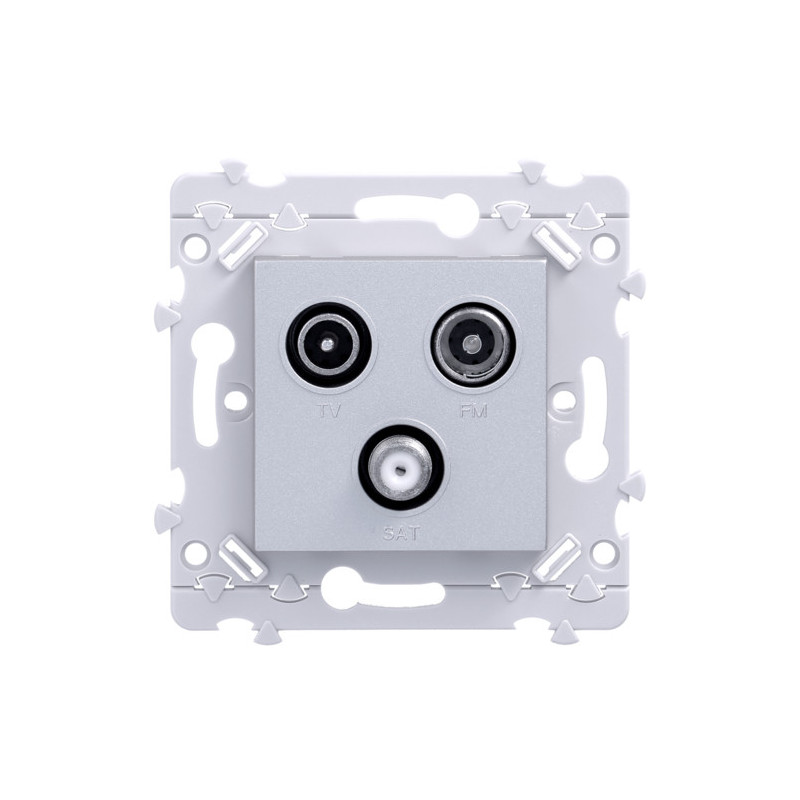Prise TV+FM+SAT HAGER WS256 - Blanc - Pour Installation Directe - Neuf
