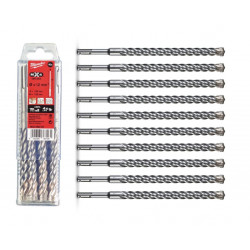 Lot de 10 forets SDS+ mx4 4...