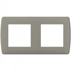 Plaque taupe 2 postes (61991)