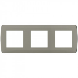 Plaque taupe 3 postes (61992)