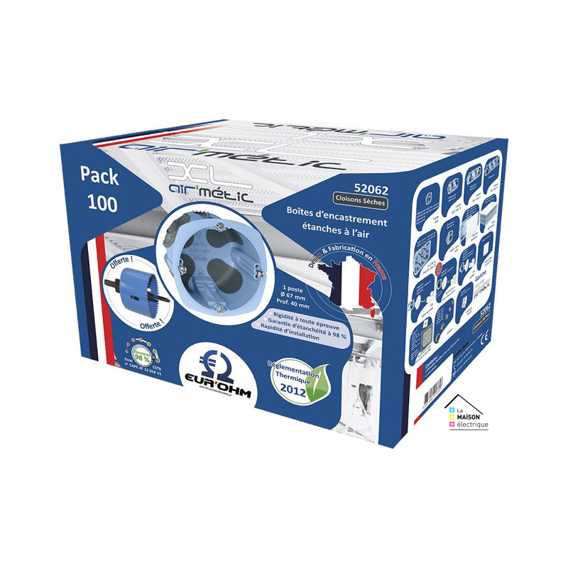 Boite encastrement XL Air'métic simple D67 P40 EUROHM - 52061