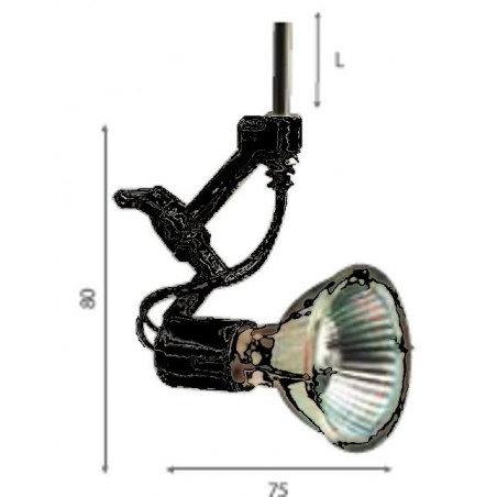Jack spot MQ14 25cm noir Jack spot MQ14 25cm noir