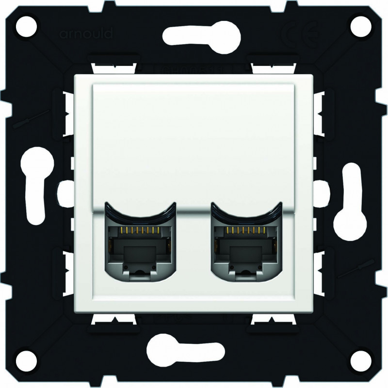 Double prise RJ45 Cat. 6 FTP Espace Evolution Blanc (64024)