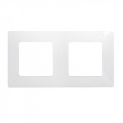 Plaque Double Legrand Sagane Xelio - Laqué Gris - 2 Postes Horizontal - Réf. 85257 - Occasion Bon état