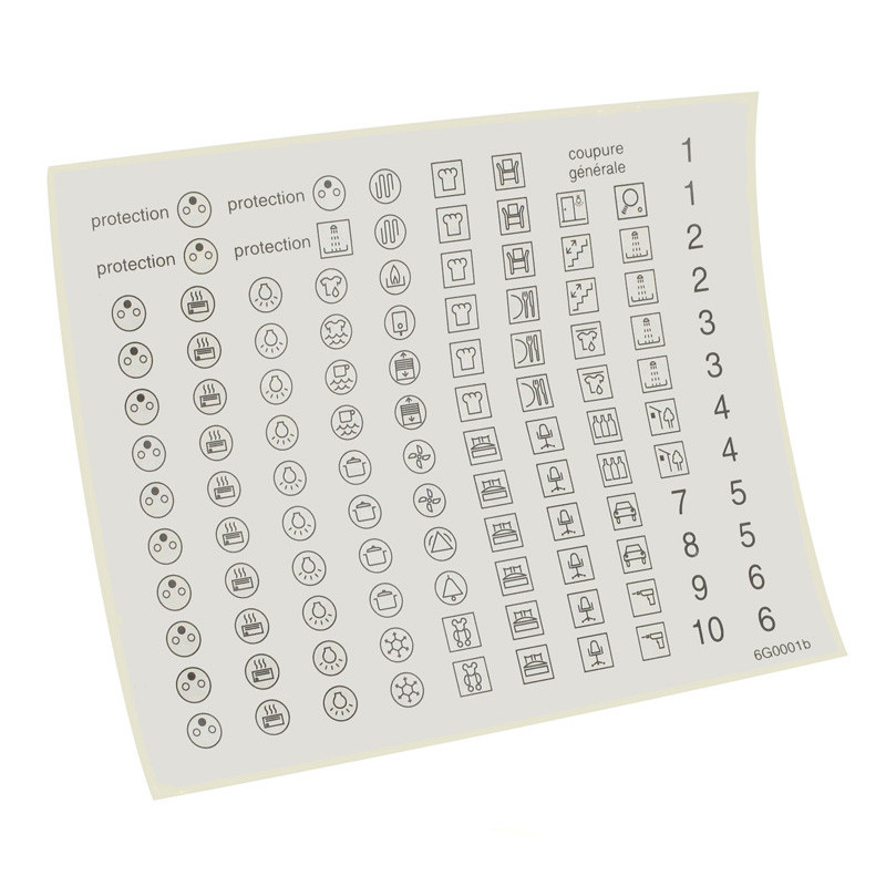 Modèle d'étiquettes pour repérage des circuits électriques des tableaux  divisionnaires