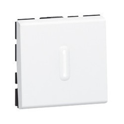 Poussoir inverseur Prog Mosaic - 2 mod - à voyant LED - 6 A - blanc