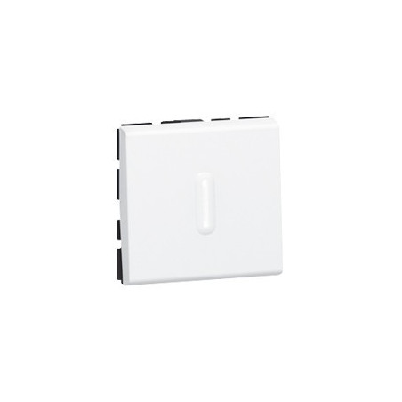 Poussoir inverseur Prog Mosaic - 2 mod - à voyant LED - 6 A - blanc