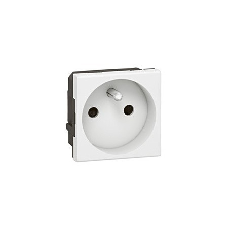 Prise Prog Mosaic - 2P+T droite - 2 mod - blanc Prise Prog Mosaic - 2P+T droite - 2 mod - blanc