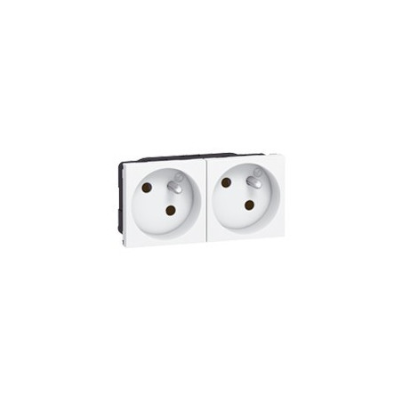 Prise multi supports Prog Mosaic - 2x2P+T à 45° - bornes auto - 4 mod - blanc Prise multi supports Prog Mosaic - 2x2P+T à 45° - bornes auto - 4 mod - blanc