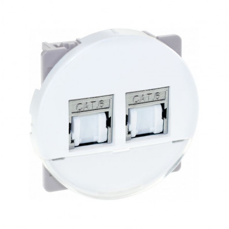 COMETE Double Prise RJ45 Multimédia STP Cat.6 Grade 3 blanc (61173)