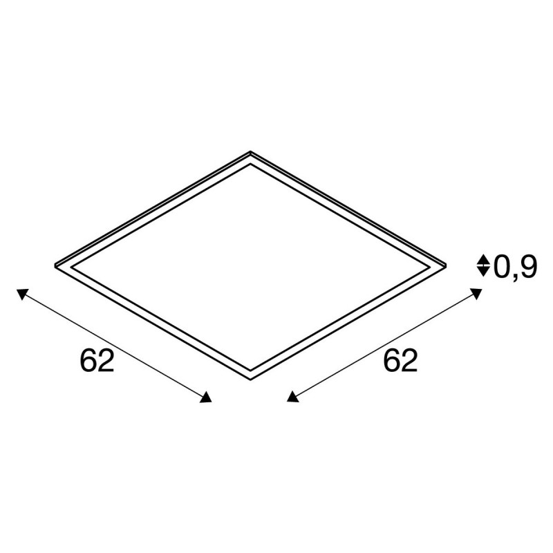 DOTLUX LED-Panel FLATevo 620x620 UGR19 - 4000K 37W Einbauleuchte