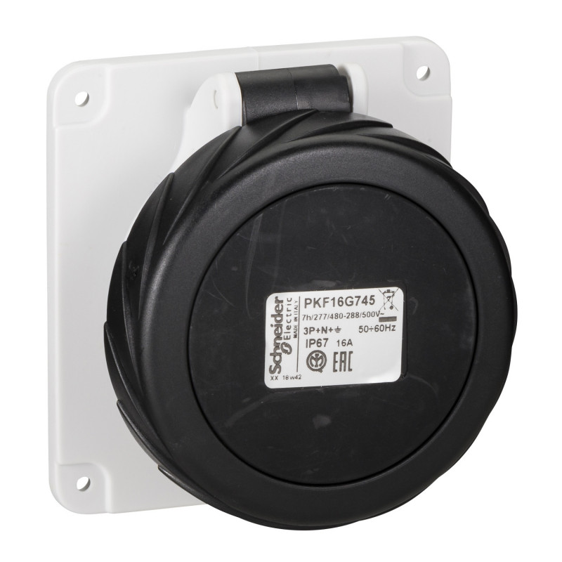 Pratika Socle De Prise Droite 16a 3p N T 480 500 V Ca Ip67 A Vis Pkf16g745