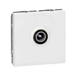 Prise TV Prog Mosaic - Ø9,52mm mâle - 2 mod - blanc