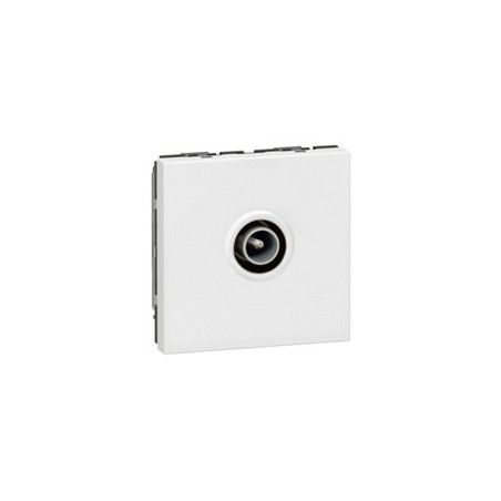 Prise TV Prog Mosaic - Ø9,52mm mâle - 2 mod - blanc