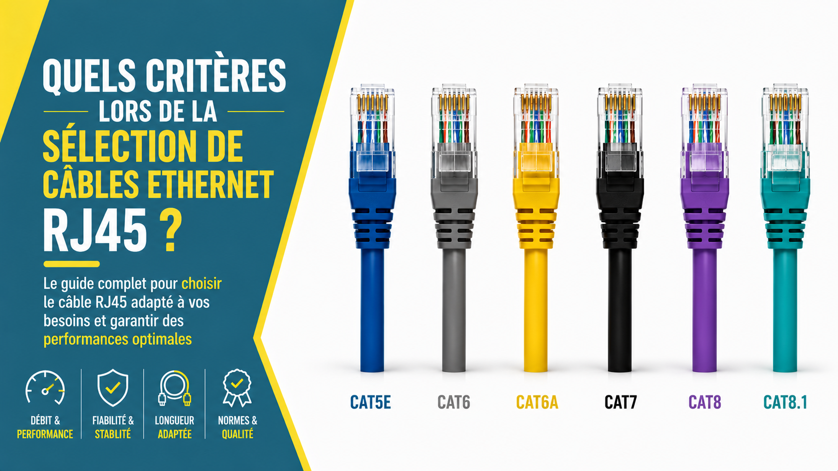 You are currently viewing Quels critères prendre en compte lors de la sélection de câbles Ethernet ou de câbles RJ45 ?
