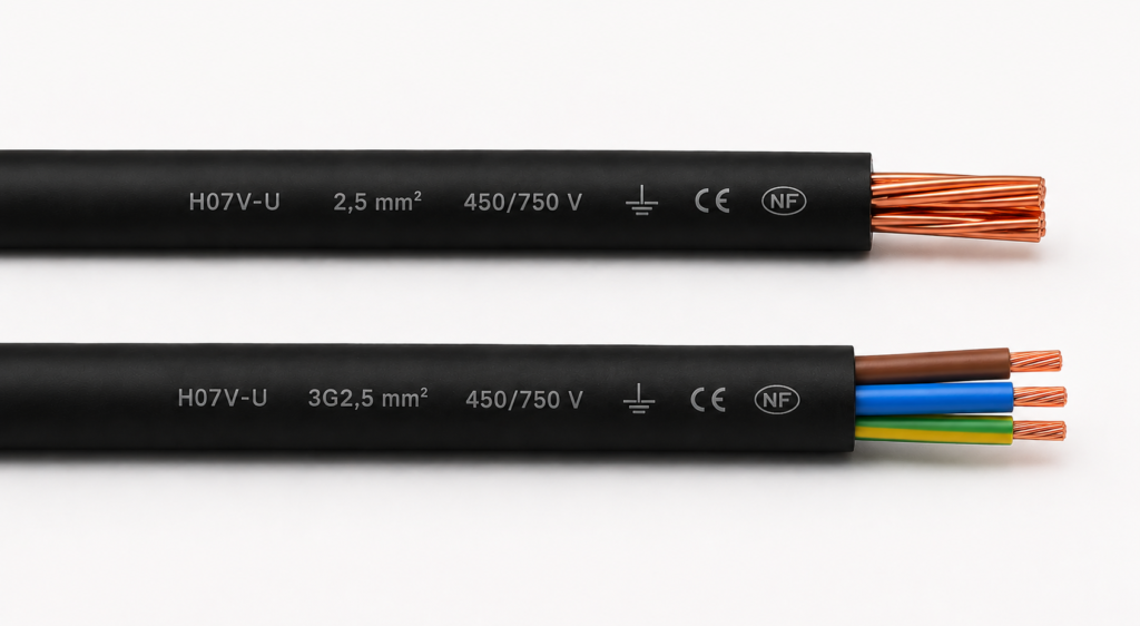 section de câble 2.5mm²