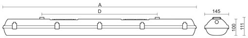 Dimensions etanche LED